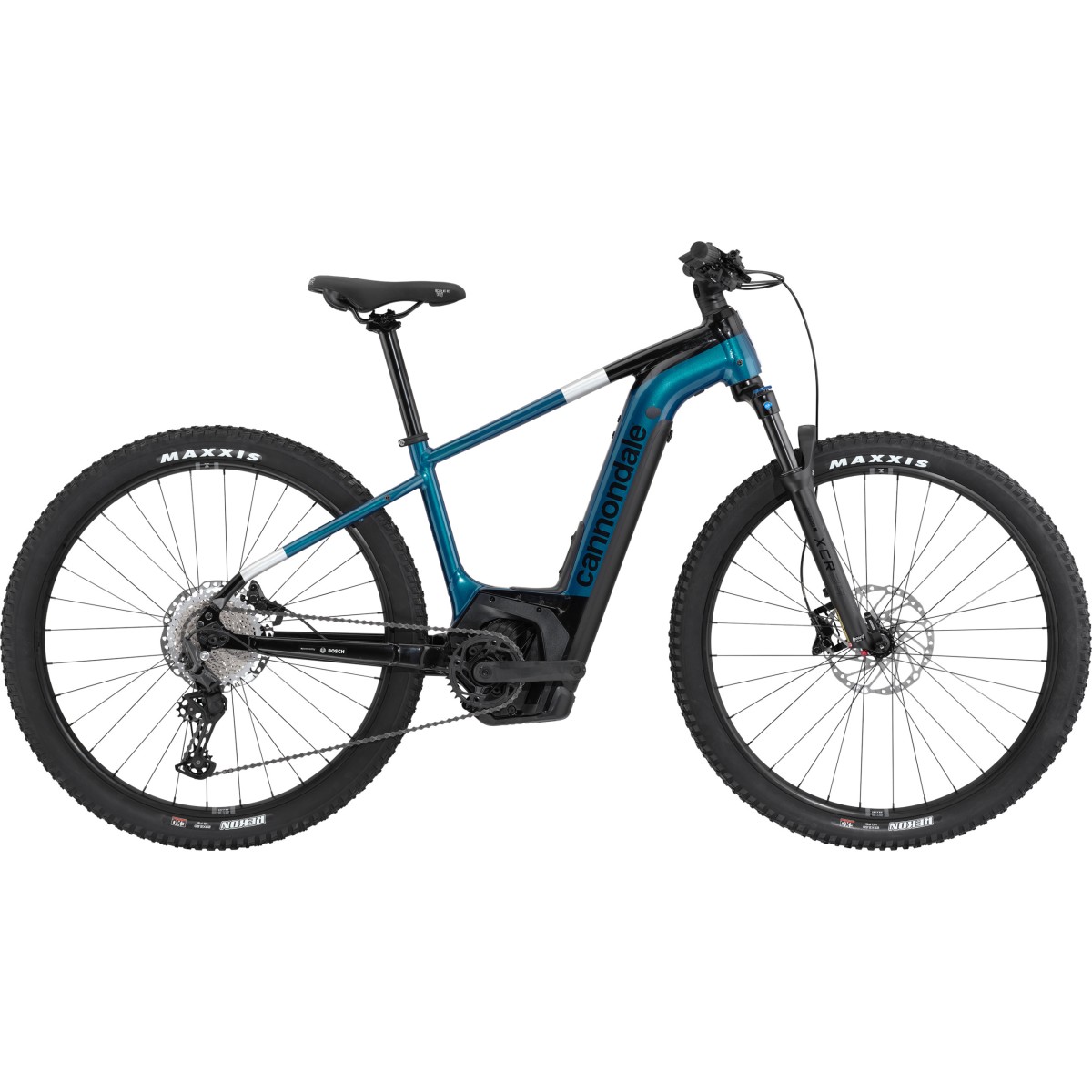 Vélo électrique Cannondale Trail Neo 2, de profil et de couleur bleue